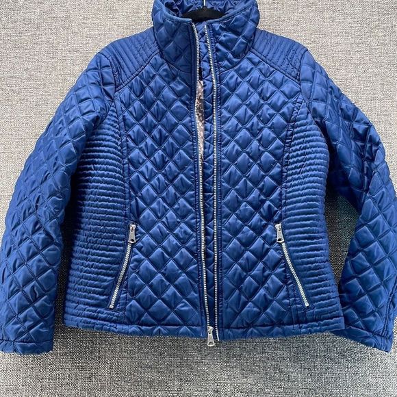 Andrew Marc Jackets & Blazers - Marc New York Jacket Womans Large Blue Diamond Quilted Full Zip Warm Classic